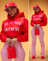 **GOD IS LOVE COLLECTION** FAITHFUL HOODIE (RED/PINK/WHITE)