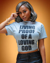 Living Proof of a Loving God Tee (Grey/Black)