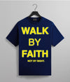 WALK BY FAITH TEE (NAVY/YELLOW)