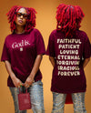 God Is Tee (Front+ Back) (Maroon/Natural)