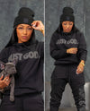 Monochromatic Just God Hoodie (Black/Black)