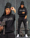 Monochromatic Just God Hoodie (Black/Black)